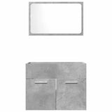 2 Piece Bathroom Furniture Set Concrete Grey Engineered Wood 856373