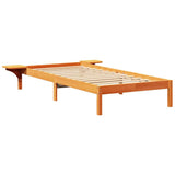 Bed Frame Wax Brown 90 x 200 cm Solid Pine Wood 873207