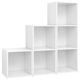 3 Piece TV Cabinet Set White Engineered Wood 3080078