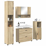 Bathroom Furniture Set with Drawer with Shelf 4 pcs Sonoma Oak 3393045