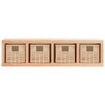 ZNTS Wall Shelf with Baskets 62x18x16 cm Solid Wood Walnut 350370