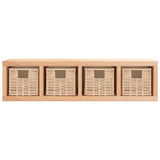 Wall Shelf with Baskets 62x18x16 cm Solid Wood Walnut 350370