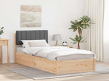 Bed Frame with Upholstered Headboard Dark Grey 75 x 190 cm 877810