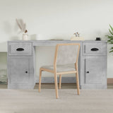 Desk with Cabinet Concrete Grey Engineered Wood 3185331