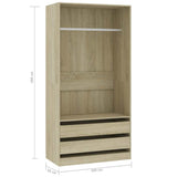 Wardrobe Sonoma Oak 100x50x200 cm Engineered Wood 800606