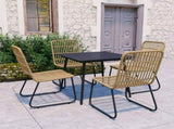 5 Piece Outdoor Dining Set Poly Rattan and Glass 3060232