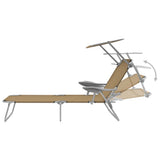 Sunlounger Taupe Powder-coated steel, Oxford fabric Medium 44297