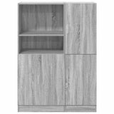 2 Piece Kitchen Cabinet Set Grey Sonoma Engineered Wood 3324147