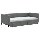 Daybed with Trundle and Drawers Dark Grey 90x190 cm Fabric 3196654