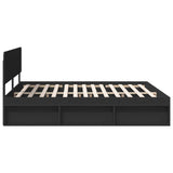 Bed Frame with Headboard Black 180 x 200 cm Solid Pine Wood 3412043