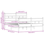 Bed Frame without Mattress with Headboard and Footboard 140x200 cm 4017170