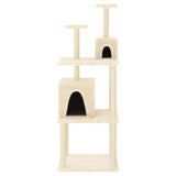 ZNTS Cat Tree with Sisal Scratching Posts Cream 167 cm 172067