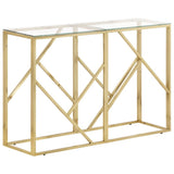 Console Table Gold Stainless Steel and Tempered Glass 349994