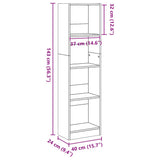 Bookcase Sonoma Oak 40x24x143 cm Engineered Wood 857785