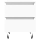 ZNTS Bedside Cabinet White 40x35x50 cm Engineered Wood 826876