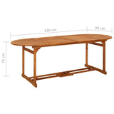 Garden Dining Table 220x90x75 cm Solid Acacia Wood 315949
