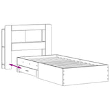 Bed Frame with Storage Grey Sonoma 100 x 200 cm Engineered Wood 3433825