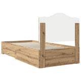 Bed Frame with Drawer Artisan Oak 90 x 200 cm Engineered Wood 3413656