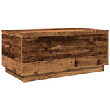 Coffee Table with LED Lights Old Wood 90x50x40 cm 857722