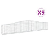 Arched Gabion Baskets 9 pcs 400x30x60/80 cm Galvanised Iron 3145807