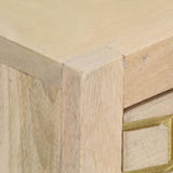 Console Table Gold 90x30x75 cm Solid Mango Wood 286505