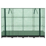 ZNTS Raised Bed with Greenhouse Cover Rattan Look 160x40x123 cm 4015812