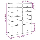 Shoe Rack Black 94x37x125 cm PP 340565