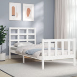 Bed Frame without Mattress White Small Single Solid Wood Pine 3192062