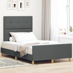 ZNTS Bed Frame Dark Grey 120x200 cm Fabric 3344719