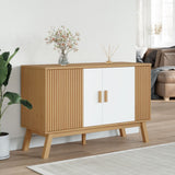 Sideboard OLDEN White and Brown 114x43x73.5 cm Solid Wood Pine 358611
