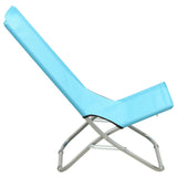 ZNTS Folding Beach Chairs 2 pcs Turquoise Fabric 310380