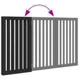 Dog Gate Foldable 3 Panels Black 150 cm Poplar Wood 352254