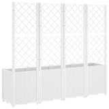 Garden Planter with Trellis White 160x40x140 cm PP 367874