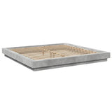 Bed Frame with LED Lights without Mattress Concrete Grey 180x200cm 3281080