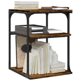 Printer Stand 3-Tier Smoked Oak 43x48x64 cm Engineered Wood 842278