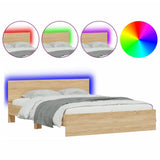 Bed Frame Sonoma oak Engineered wood, plywood 160x200 cm 3207597