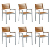 Garden Chair 6 pcs Brown 56 x 57 x 87 cm Solid Acacia Wood 3284391