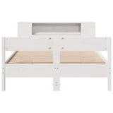 Bookcase Bed without Mattress White 120x190 cm Small Double Solid Wood Pine 3322961
