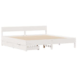 Bed Frame without Mattress White 200x200 cm Solid Wood Pine 3301738
