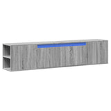 TV Wall Cabinet with LED Grey Sonoma 180x31x39.5 cm 3307959