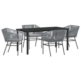 Garden Dining Set 5 pcs Grey Poly rattan 3380935