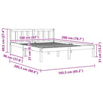 810092 Bed Frame without Mattress Solid Wood 160x200 cm