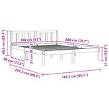 810092 Bed Frame without Mattress Solid Wood 160x200 cm