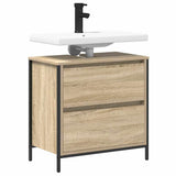 Bathroom Basin Cabinet with Drawers Sonoma Oak 60x34.5x60 cm 861883