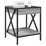 Bedside Table with Infinity LED Grey Sonoma 40x40x49 cm 3284099