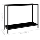 Console Table Black Tempered Glass, Powder-Coated Steel 322836