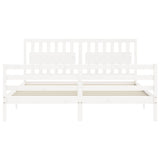 Bed Frame without Mattress White Super King Size Solid Wood 3194327