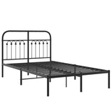 Metal Bed Frame without Mattress with Headboard Black 120x200cm 376598