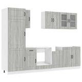 ZNTS 8 Piece Kitchen Cabinet Set Kalmar Grey Sonoma Engineered Wood 3314797