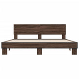 Bed Frame without Mattress Brown Oak 200x200 cm 3280176